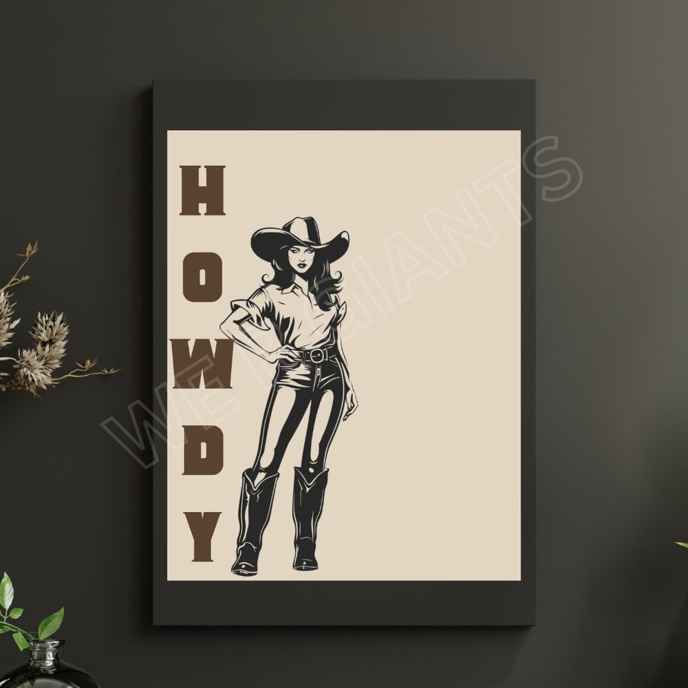 HOWDY Cowgirl 11x14 Art Print- Cowboy Vibes, Texas, Cowgirl Vibes, Star, Western